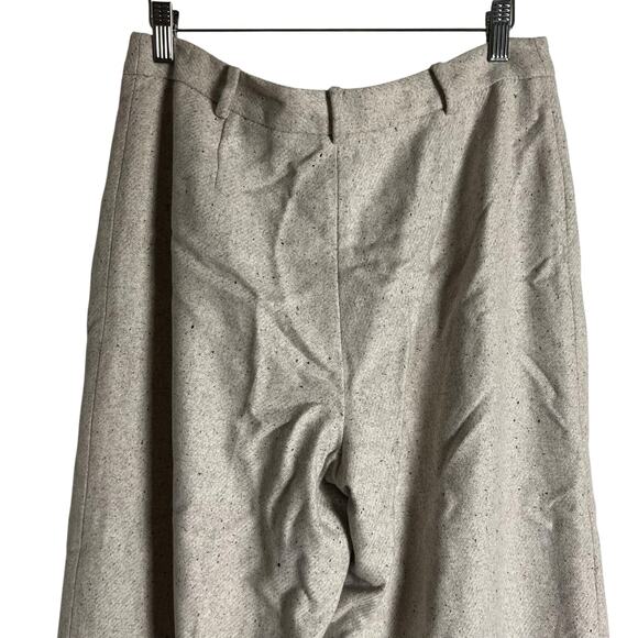 Linda Allard Ellen Tracy Gray Beige Wide Leg Wool Angora Trouser Pant Sz 8 - Picture 6 of 9